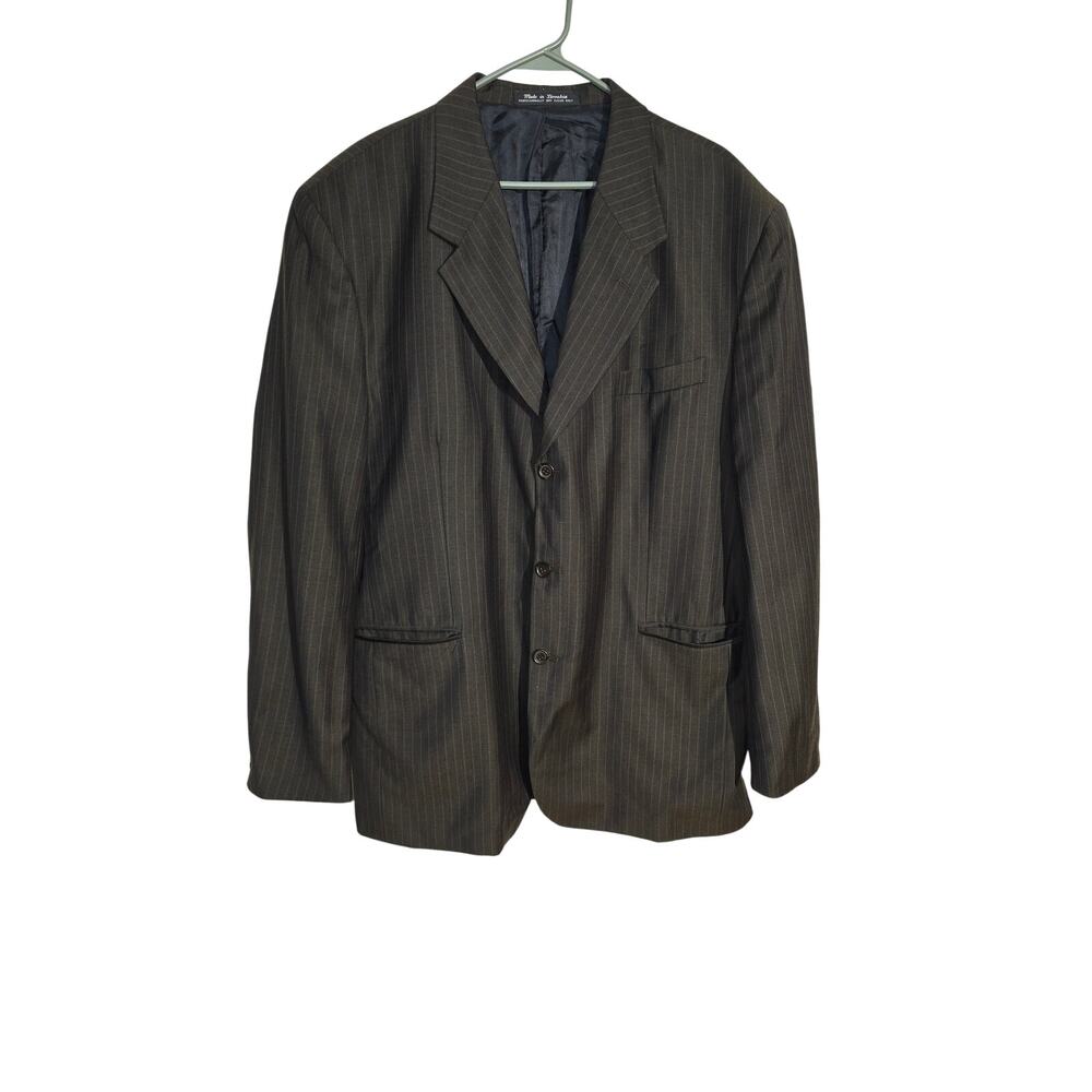 Cecchi Paolo Fenza Euromoda Mens Black Pin Stripe Suit Set Size 41 x31